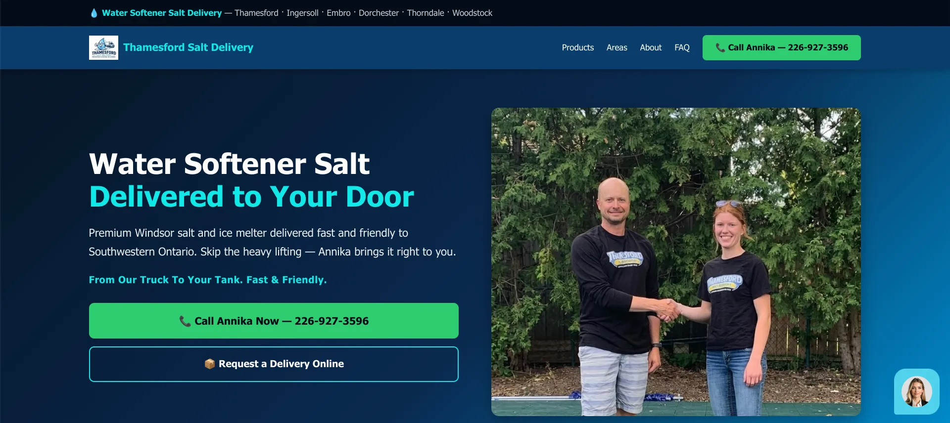 Thamesford Salt Delivery website screenshot